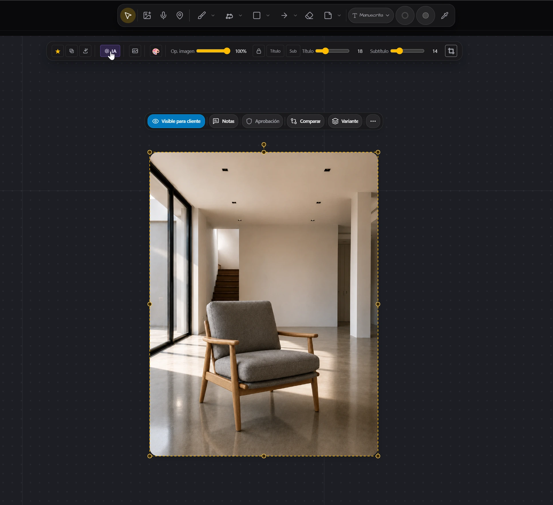Cambiar material — paso 1