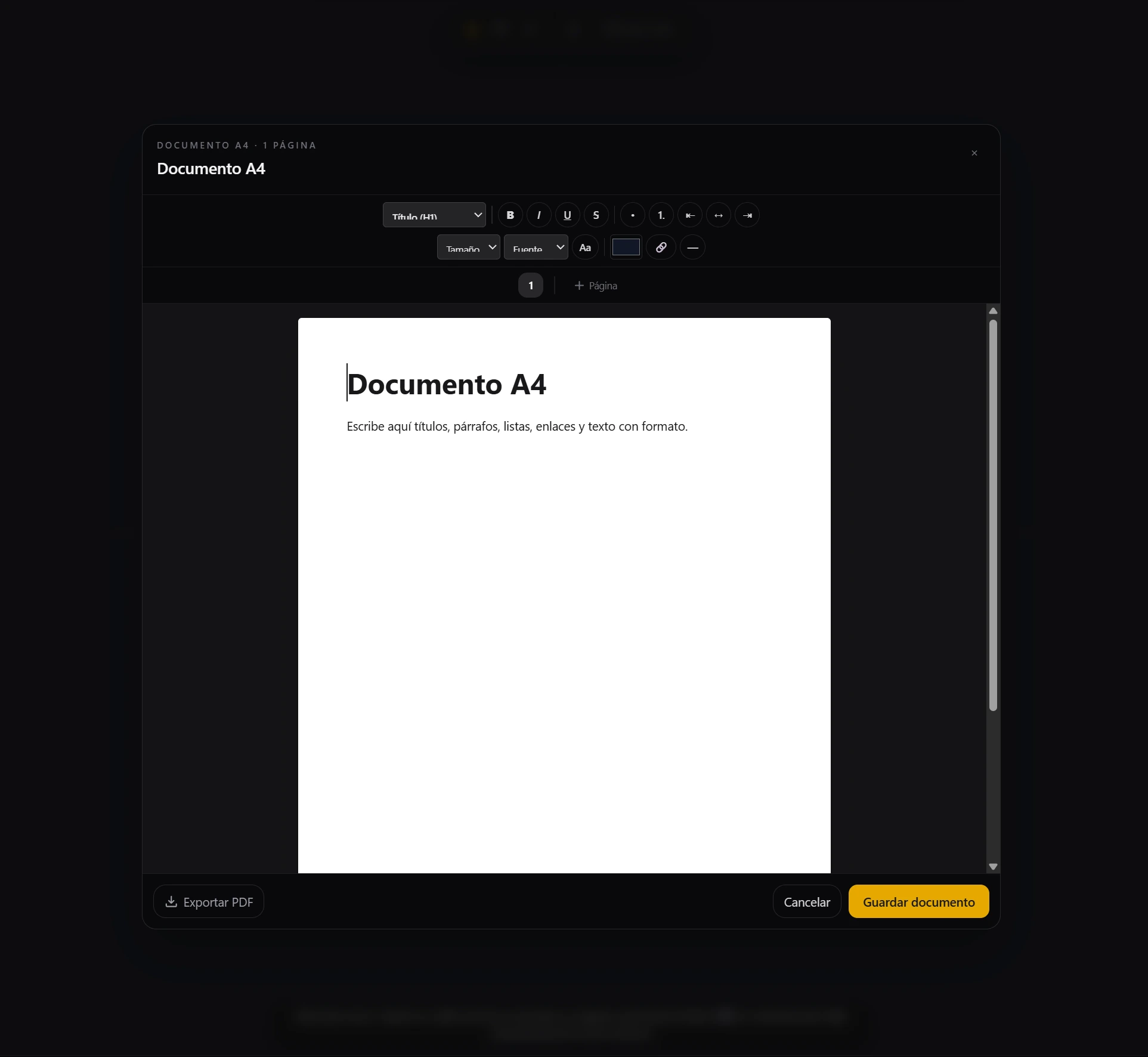Documento A4 en el tablero — paso 2